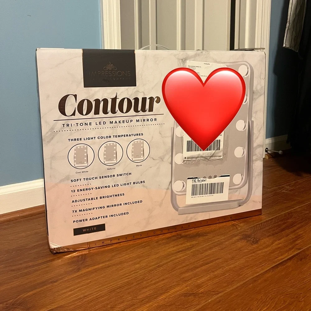 NWT Impressions Contour Tri-Tone LED Makeup Vanity Mirror (White)